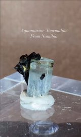 アクアマリン、トルマリン共生 ナミビア産（Aquamarine Tourmaline From Namibia）