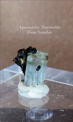 画像1: アクアマリン、トルマリン共生 ナミビア産（Aquamarine Tourmaline From Namibia）