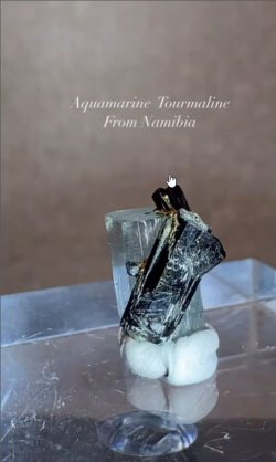 画像2: アクアマリン、トルマリン共生 ナミビア産（Aquamarine Tourmaline From Namibia）