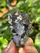 ヤオガンシャン フローライト スティブナイト カルサイト共生　福建省 中国産 ( Fluorite Stibnite Calcite, Yaogangxian Mine, Chenzhou, Hunan Province, China )